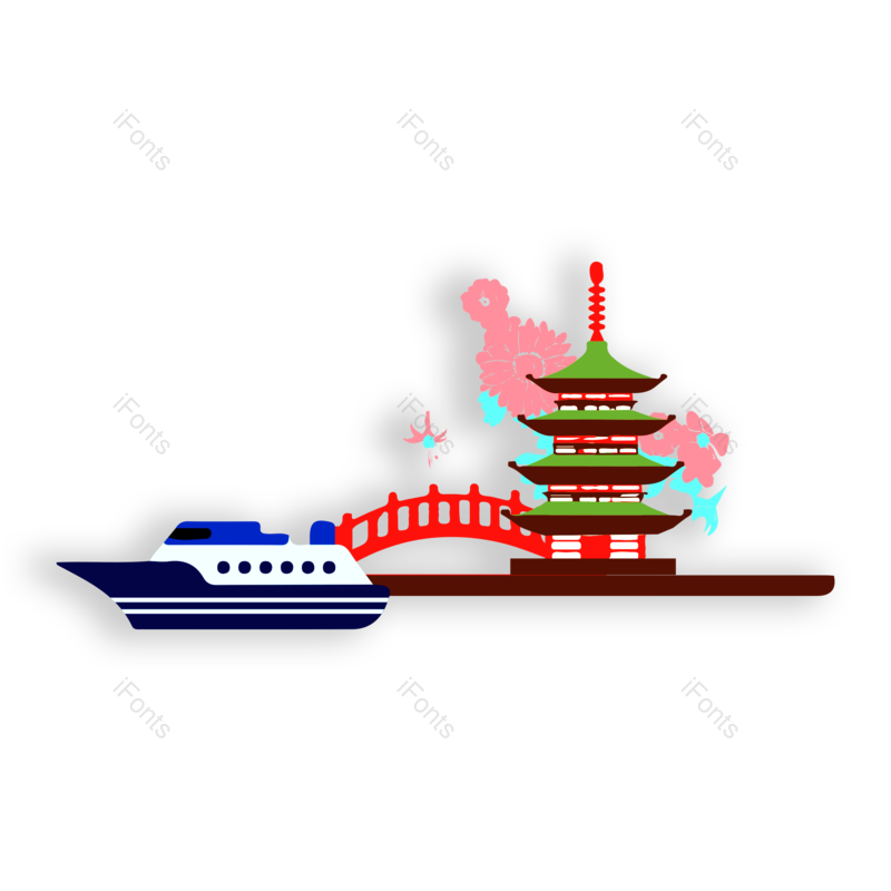 平面图片,樱花元素,矢量PNG,免抠素材